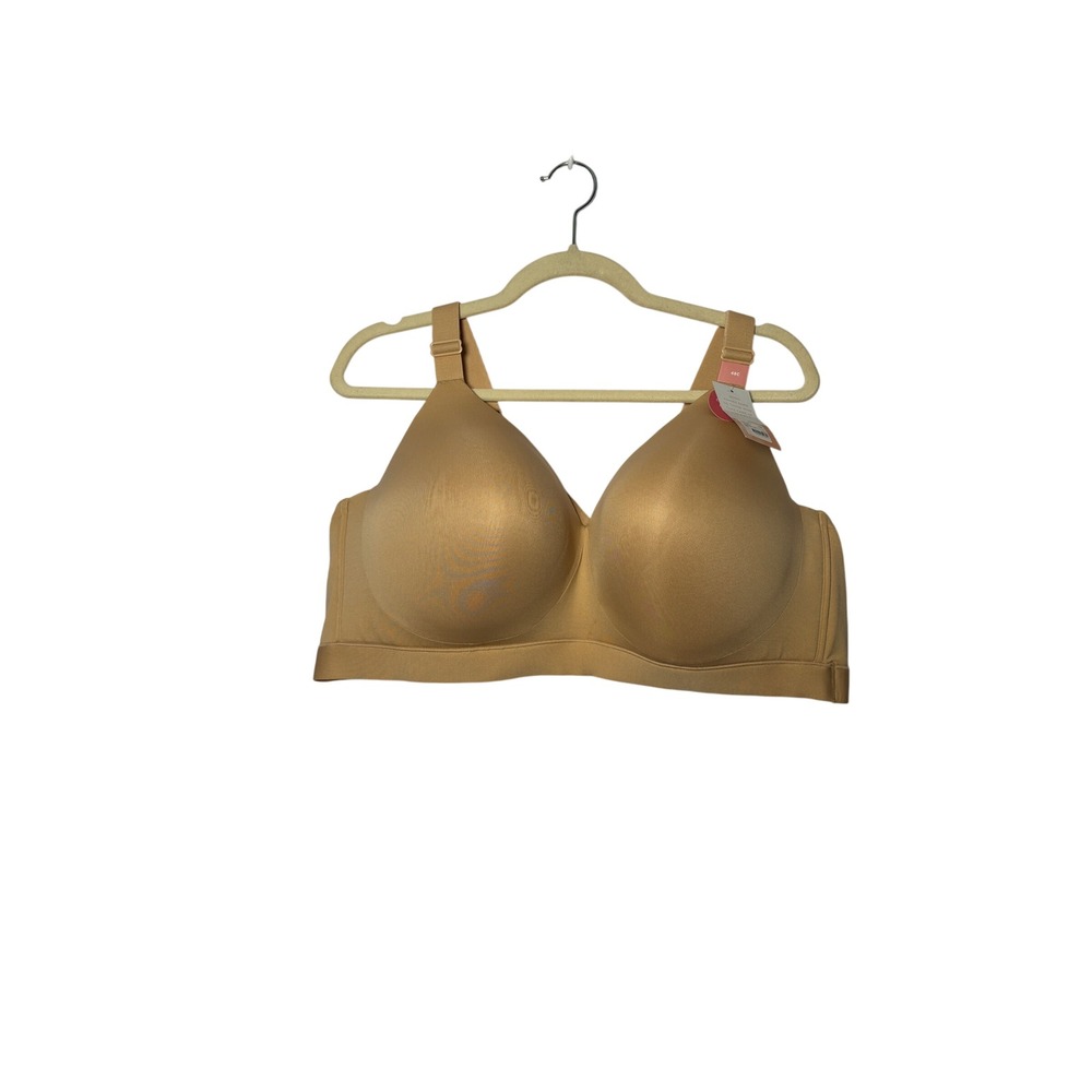 Cacique Women Lounge Bra 48C Tan Comfort Bliss Lightly Lined Wireless Minimalist